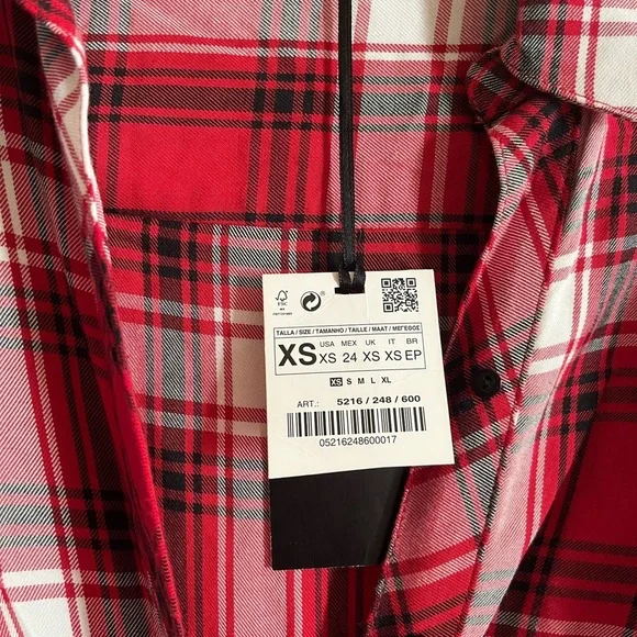 Zara Red White Black The Knot Check Dress - Picture 10 of 14